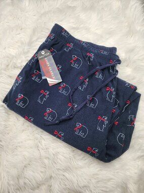 Nautica Mens Cozy Fleece Pajama Pants Navy Blue Polar Bears Size XL